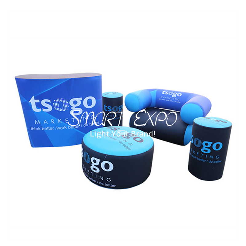 Inflatable Sofa Air Lounge Furniture with Custom Full Color Printing and Manual Pump