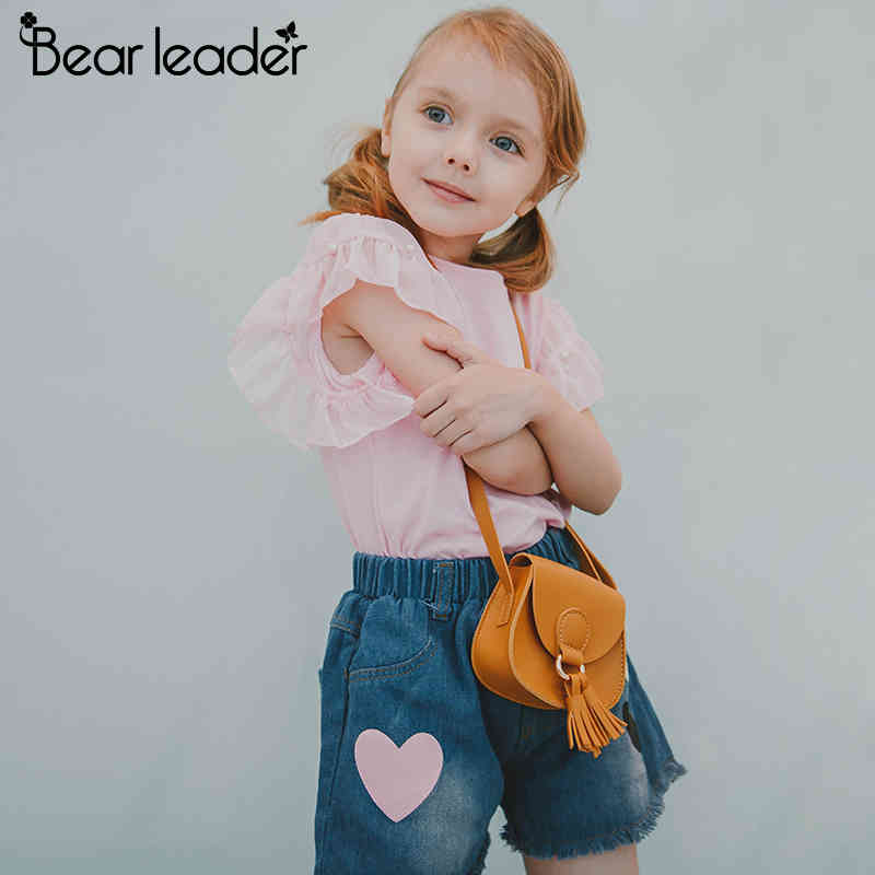 Girls Clothing Sets Summer Short T-shirt+Love Print Pants 2Pcs for Kids Baby Clothes 210429