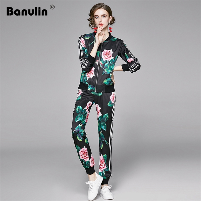 Banulin Autumn Runway Two Piece Outfits for Women Elegant Office Rose Print Short Jackets Coat + Long Pants 2 Pieces Sets 210603, The picture color
Banulin Autumn Runway Two Piece Outfits for Women Elegant Office Rose Print Short Jackets Coat + Long Pants 2 Pieces Sets 210603, The picture color