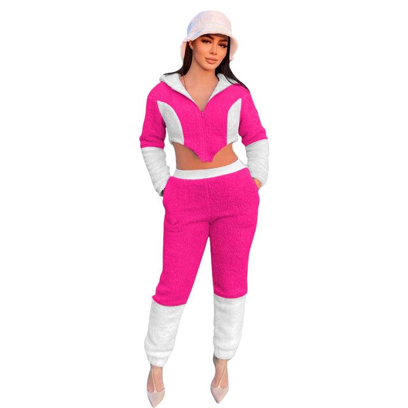 Women' Tracksuits Autumn Winter Warm Velvet Women Fashion Two-piece Sets Patchwork Zipper Hooded Crop Tops Elastic Waist Pants Outfits Blac, Black
Women' Tracksuits Autumn Winter Warm Velvet Women Fashion Two-piece Sets Patchwork Zipper Hooded Crop Tops Elastic Waist Pants Outfits Blac, Black