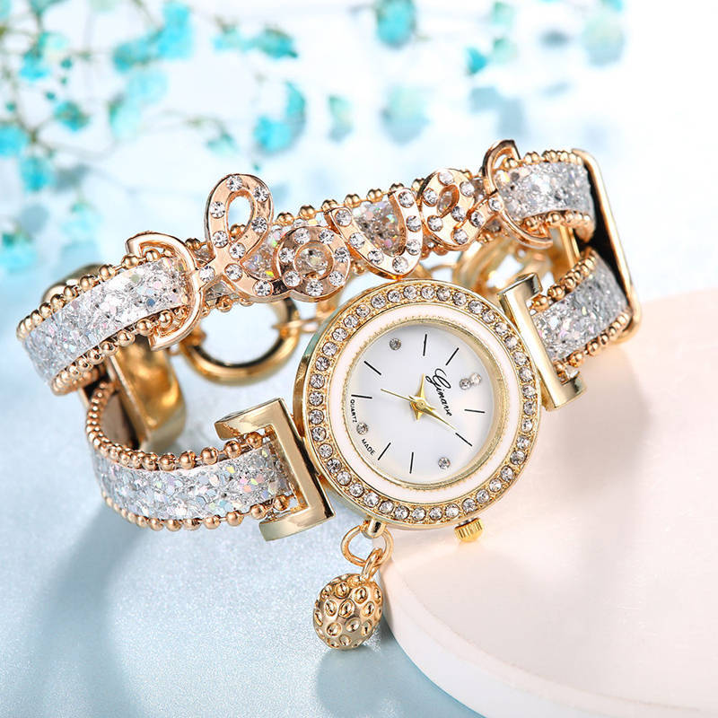 Women Watches Bracelet Ladies Watch With Rhinestones Love Design Clock Womens Vintage Fashion Dress Wristwatch Relogio Feminino Gift, Leave a message about color
Women Watches Bracelet Ladies Watch With Rhinestones Love Design Clock Womens Vintage Fashion Dress Wristwatch Relogio Feminino Gift, Leave a message about color