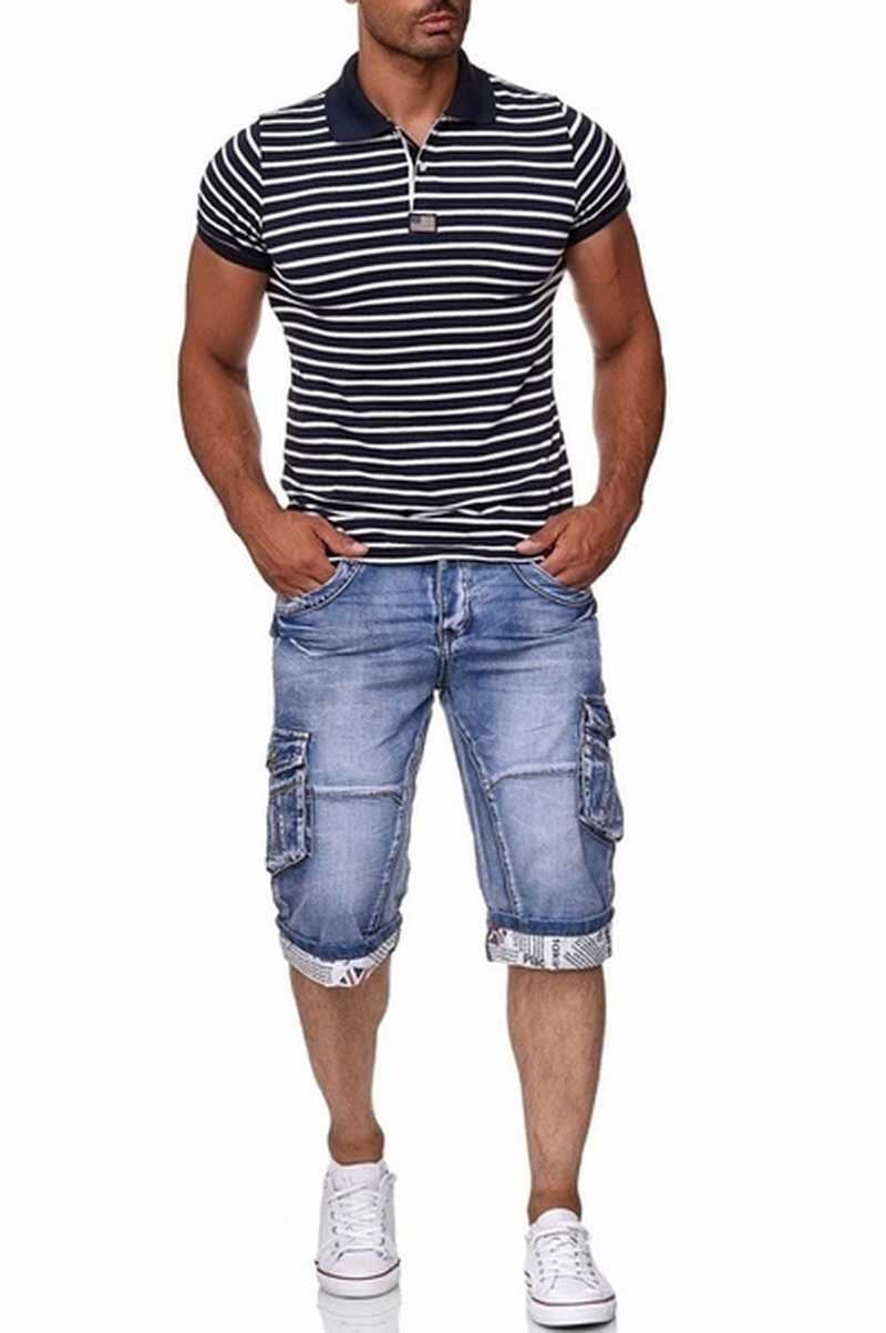 Jeans Men Short Pants Summer Casual Streetwear Mens Clothing Hip Hop Jeans Pocket Skinny Denim Jean Pant Shorts Blue 211009