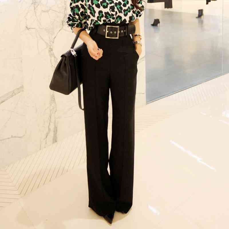 Autumn Suit Pants Women Fashion Printing Shirt + High Waist Long Business 2 Pieces Set OL Work Wear Belt 210519
