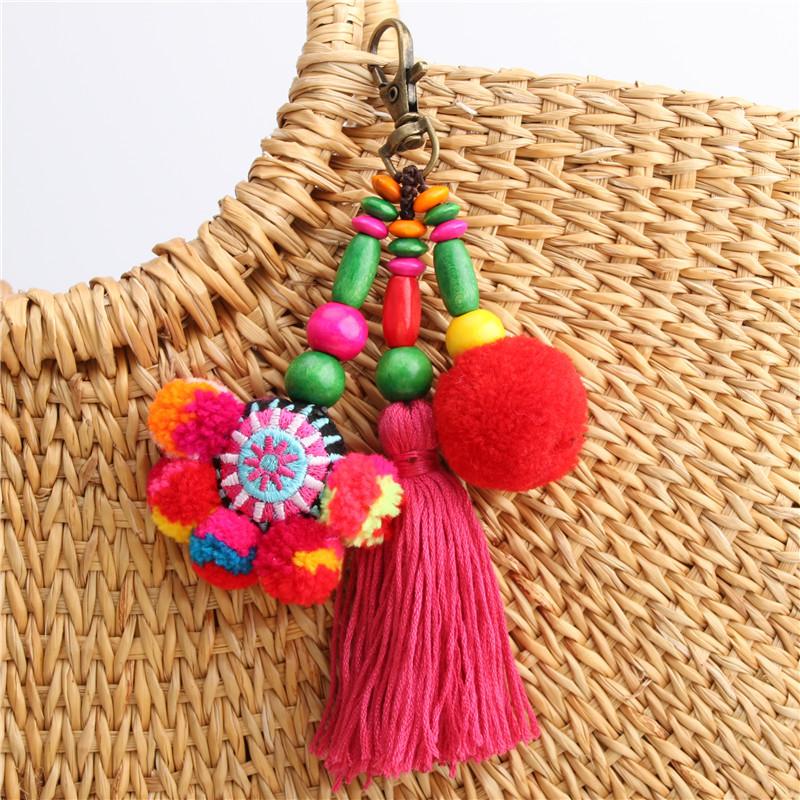 Keychains Bohemian Style Color Tassel Wood Bead Hair Ball Bag Pendant Decoration Creative Keychain Accessories Car Key Ring Holiday Gift
Keychains Bohemian Style Color Tassel Wood Bead Hair Ball Bag Pendant Decoration Creative Keychain Accessories Car Key Ring Holiday Gift