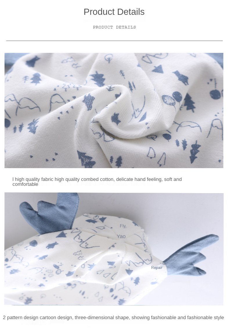 Spring and Autumn 0-3 Months Newborn Baby Cap Double-layer Cartoon Shaped Head Cap