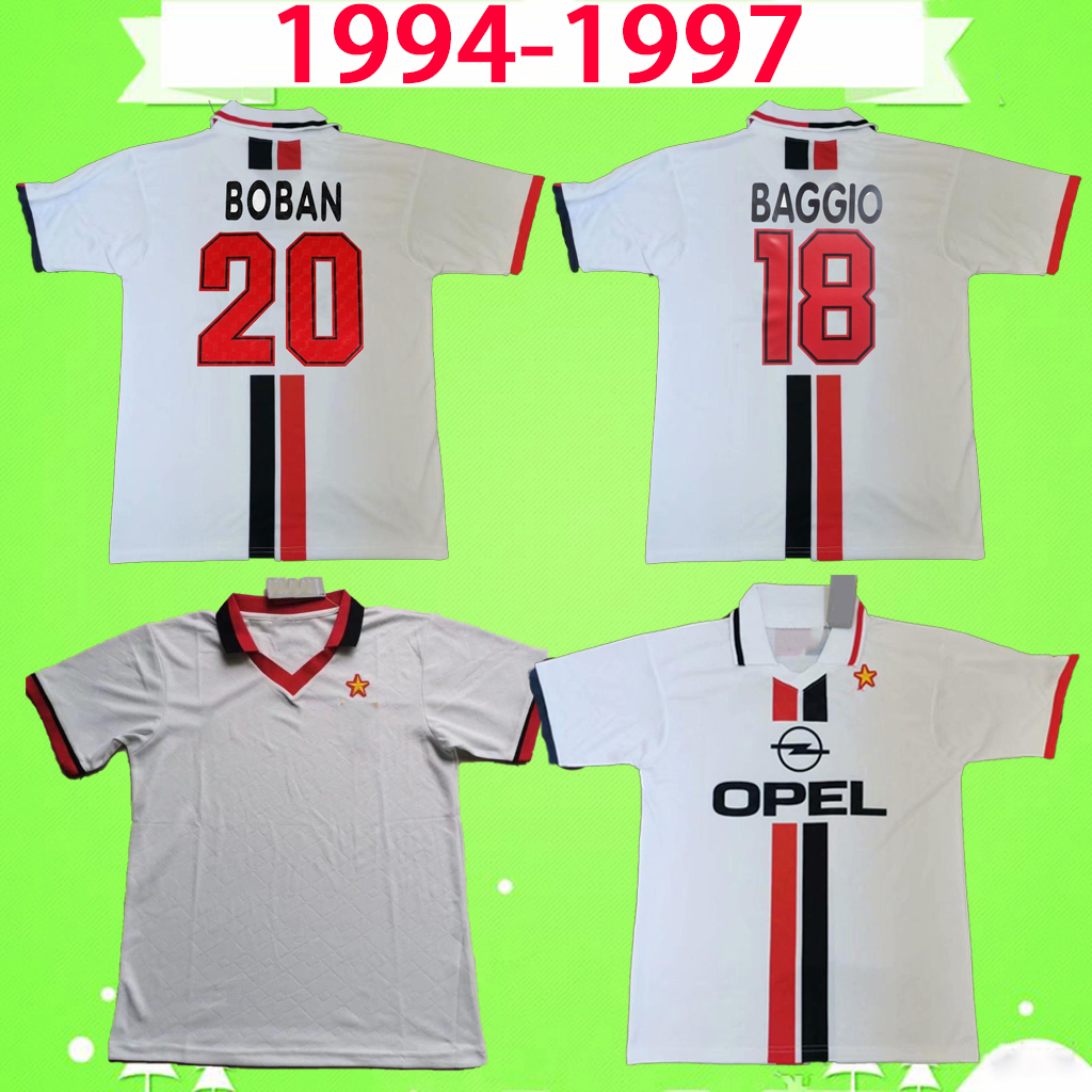 1994 1995 1996 1997 MILAN soccer jerseys Retro vintage 94 95 96 97 football shirt classic ac MALDINI BAGGIO WEAH SAVICEVIC BOBAN BARESI away white -2XL top quality, 1995/1997
1994 1995 1996 1997 MILAN soccer jerseys Retro vintage 94 95 96 97 football shirt classic ac MALDINI BAGGIO WEAH SAVICEVIC BOBAN BARESI away white -2XL top quality, 1995/1997