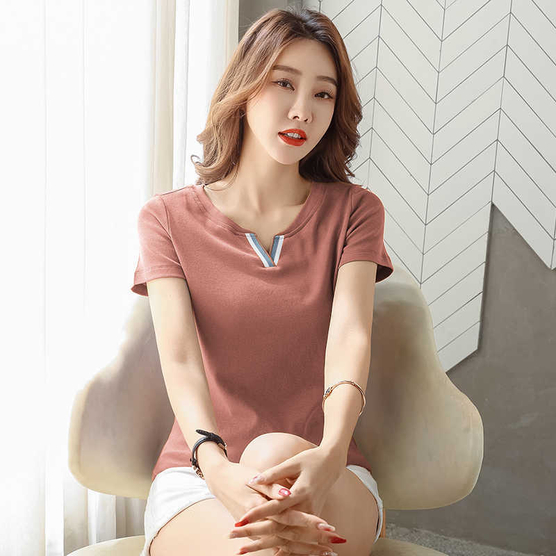 Plus Size M-4XL Summer T shirt Women Tops Solid Color Tshirt Korean Style Casual Short Sleeve Tee shirt Femme Clothes 210604, Black
Plus Size M-4XL Summer T shirt Women Tops Solid Color Tshirt Korean Style Casual Short Sleeve Tee shirt Femme Clothes 210604, Black