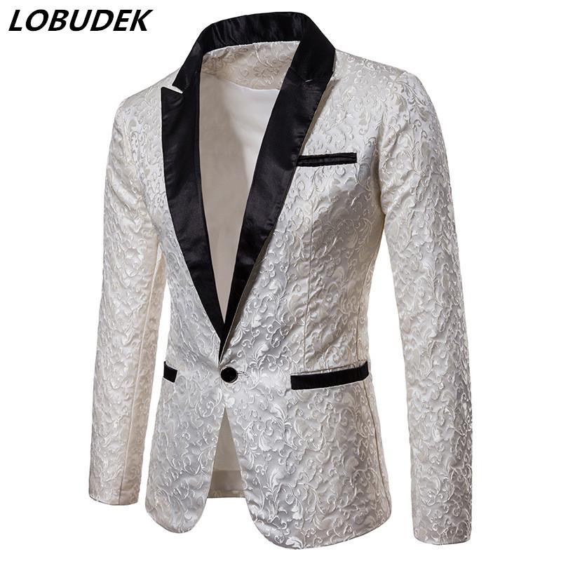 Men' Suits & Blazers Embroidery Men Formal Coat Black White Gold Suit Jackets Nightclub Concert Male Singer Clothing Host Stage Performance
Men' Suits & Blazers Embroidery Men Formal Coat Black White Gold Suit Jackets Nightclub Concert Male Singer Clothing Host Stage Performance