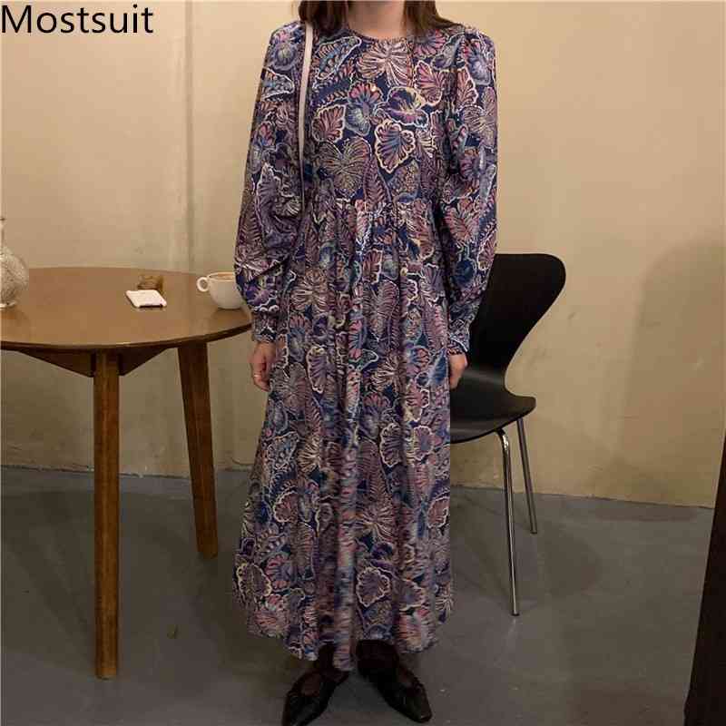 Autumn Vintage Korean Printed Long Maxi Dress Women Sleeve O-neck High Waist Dresses Elegant Ladies Vestidos Femme 210518, Picture color
Autumn Vintage Korean Printed Long Maxi Dress Women Sleeve O-neck High Waist Dresses Elegant Ladies Vestidos Femme 210518, Picture color