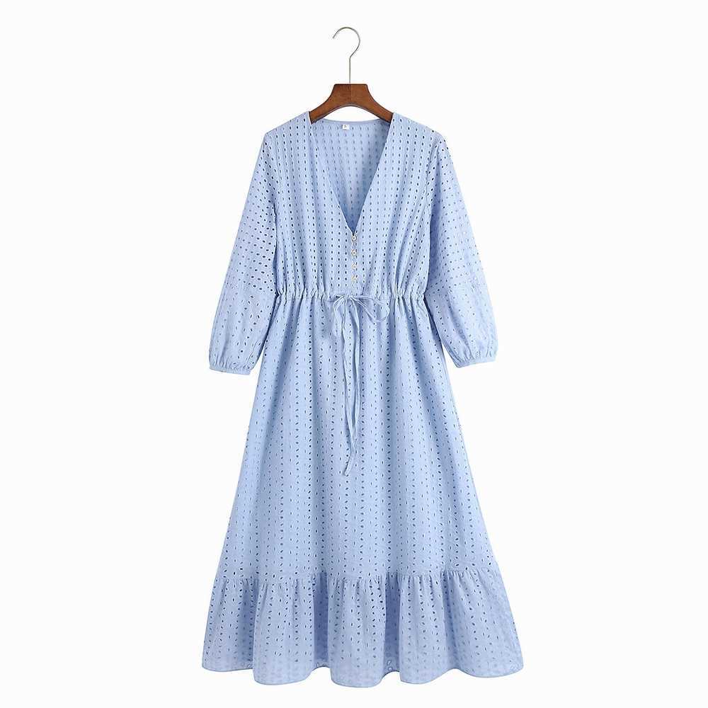 Women Broderie Dresses Summer Fashion Hollow Out Embroidery Midi Sundress Feminino Vestidos 210602, Blue
Women Broderie Dresses Summer Fashion Hollow Out Embroidery Midi Sundress Feminino Vestidos 210602, Blue