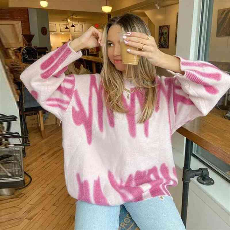 cross-border autumn winter casual round neck long-sleeved tie-dye loose pullover woman sweater harajuku sweater, White;black
cross-border autumn winter casual round neck long-sleeved tie-dye loose pullover woman sweater harajuku sweater, White;black