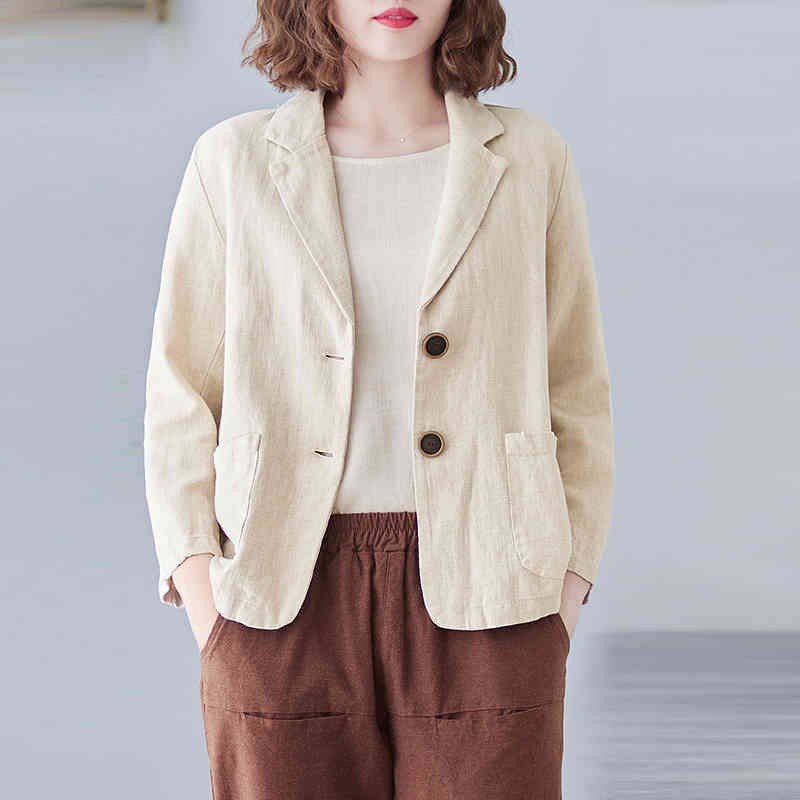 Johnature Women Casual Cotton Linen Short Jackets Solid ColorThree Quarter Sleeve Coats Spring Pockets Suit Jacket 210521, Brown
Johnature Women Casual Cotton Linen Short Jackets Solid ColorThree Quarter Sleeve Coats Spring Pockets Suit Jacket 210521, Brown