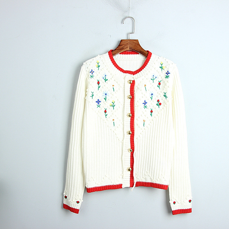 Women's Jackets Korean Embroidery Beaded Luxury Knitted O-Neck Outwear Winter Hair Ball Elegant Thick Needle Sweater Cardigan Cardigans 8CW4, White 
Women's Jackets Korean Embroidery Beaded Luxury Knitted O-Neck Outwear Winter Hair Ball Elegant Thick Needle Sweater Cardigan Cardigans 8CW4, White