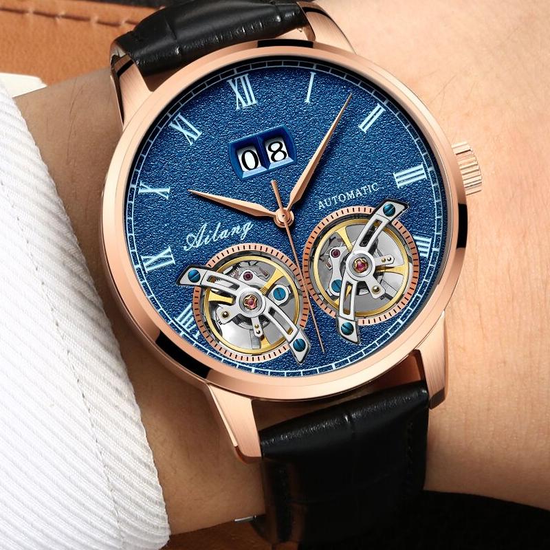 Wristwatches AILANG Original Design Watch Men's Double Tourbillon Automatic Mechanical Fashion Casual Business Clock, Al8821ap1
Wristwatches AILANG Original Design Watch Men's Double Tourbillon Automatic Mechanical Fashion Casual Business Clock, Al8821ap1