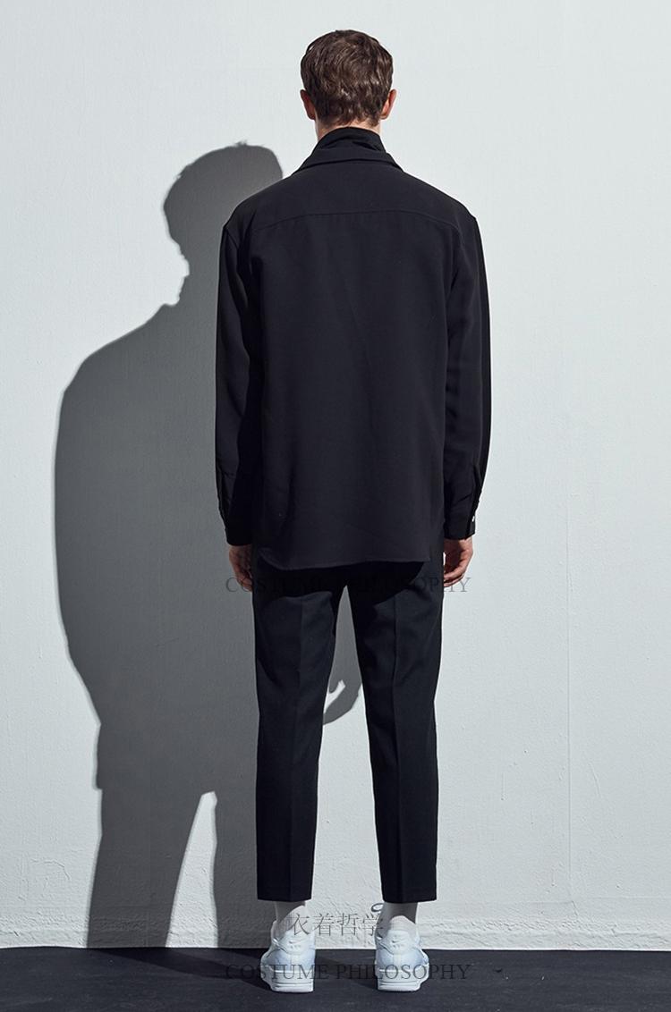 S-6XL 2021 Men's Clothing Hair Stylist Fashion Original Street Model Draping Cutting Shirt Plus Size Stage Costumes Casual Shirts