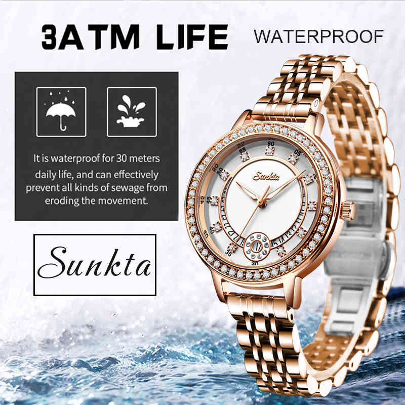 SUNTKA Women Watches Women Top Brand Luxury Fashion Female Quartz Wrist Watch Ladies Waterproof Clock Girl Gift Relogio Feminino 210517, Rose gold black
SUNTKA Women Watches Women Top Brand Luxury Fashion Female Quartz Wrist Watch Ladies Waterproof Clock Girl Gift Relogio Feminino 210517, Rose gold black