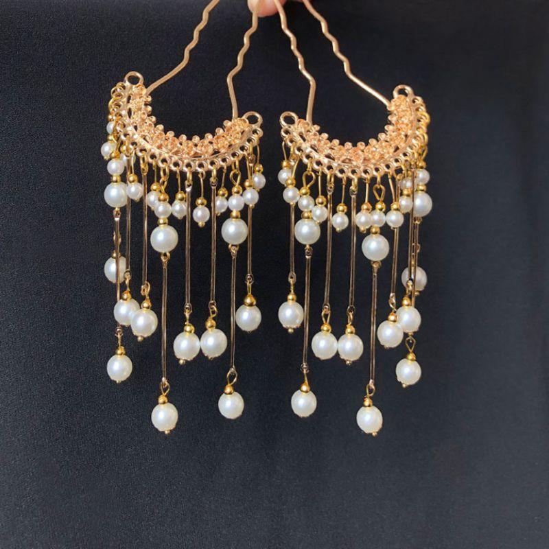 Hair Clips & Barrettes Vintage Accessories For Women ABS Plastic Peals Tassel Forks Hairpins Ethnic Jewelry 1 Piece, Golden;silver
Hair Clips & Barrettes Vintage Accessories For Women ABS Plastic Peals Tassel Forks Hairpins Ethnic Jewelry 1 Piece, Golden;silver