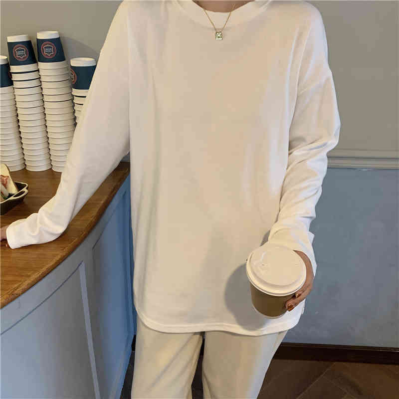 White Basic Brief Tops Arrival T-shirt Korean Solid Loose Stylish Women All Match Casual Female T-Shirts 210421