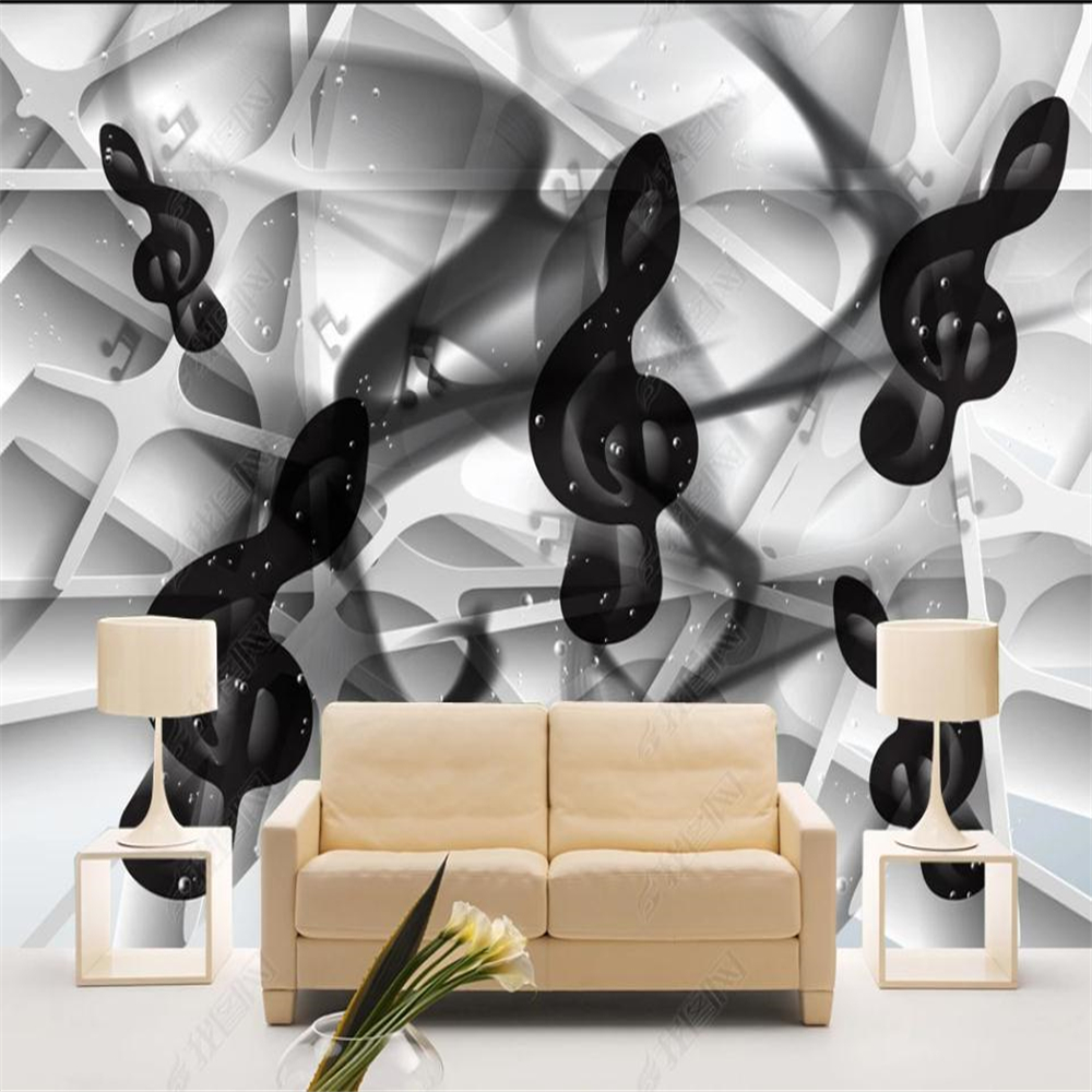 custom photo murals Photo black music wallpapers 3d murals wallpaper for living room