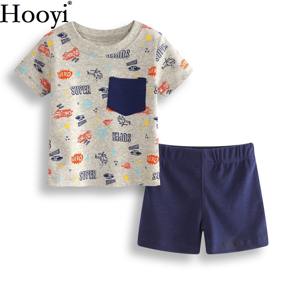 Totally JAW-SOME Summer Baby Clothing Suit Boy Beach Clothes 2-Pieces Sets Sleeveless Singlet Shark Stripe Short Pants Vest 0-2Y 210413