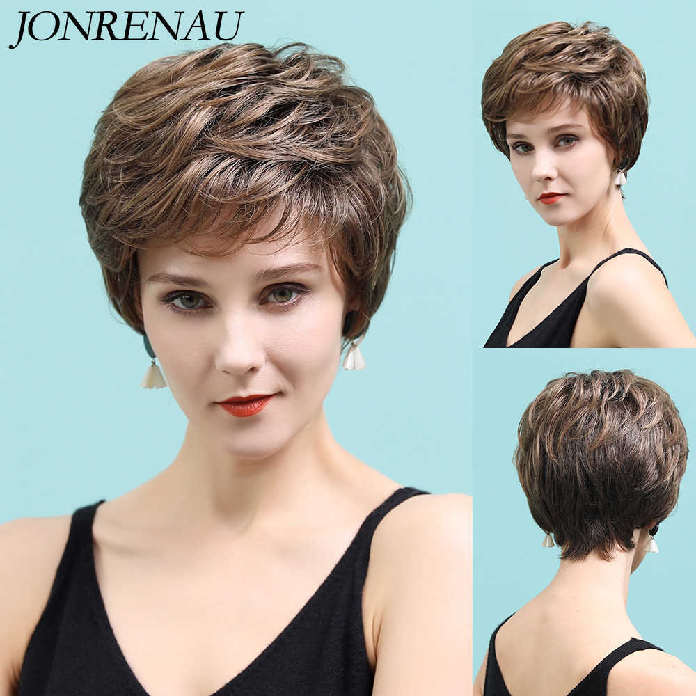 JONRENAU 11 Inch Short Pixie Cut Wigs with Highlights Synthetic Medium Brown Straight White Women human Hair Wigs Gift S0826, Wm3053b
JONRENAU 11 Inch Short Pixie Cut Wigs with Highlights Synthetic Medium Brown Straight White Women human Hair Wigs Gift S0826, Wm3053b