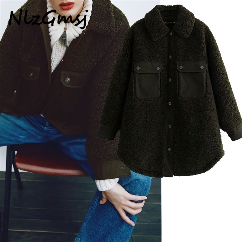 Winter Jacket Women Wool Fur Coat Fashion Female s Coats Solid Colour Outerwear 210628, As picture 
Winter Jacket Women Wool Fur Coat Fashion Female s Coats Solid Colour Outerwear 210628, As picture