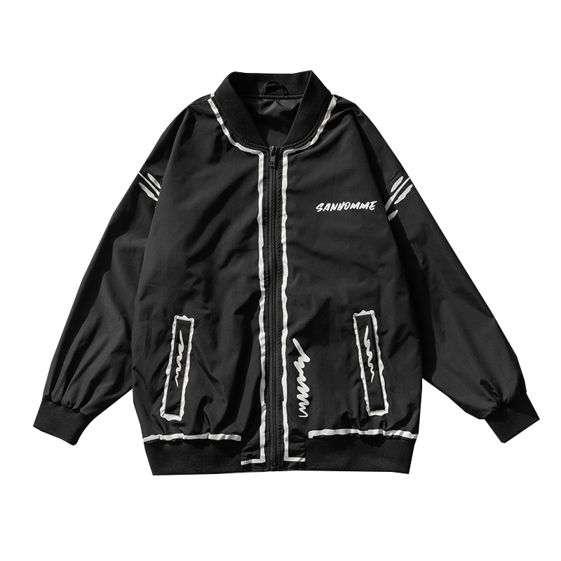 men's hoodies & sweatshirts baseball jacket, man's casual lettered, autumn fashion. e19c, Black
men's hoodies & sweatshirts baseball jacket, man's casual lettered, autumn fashion. e19c, Black