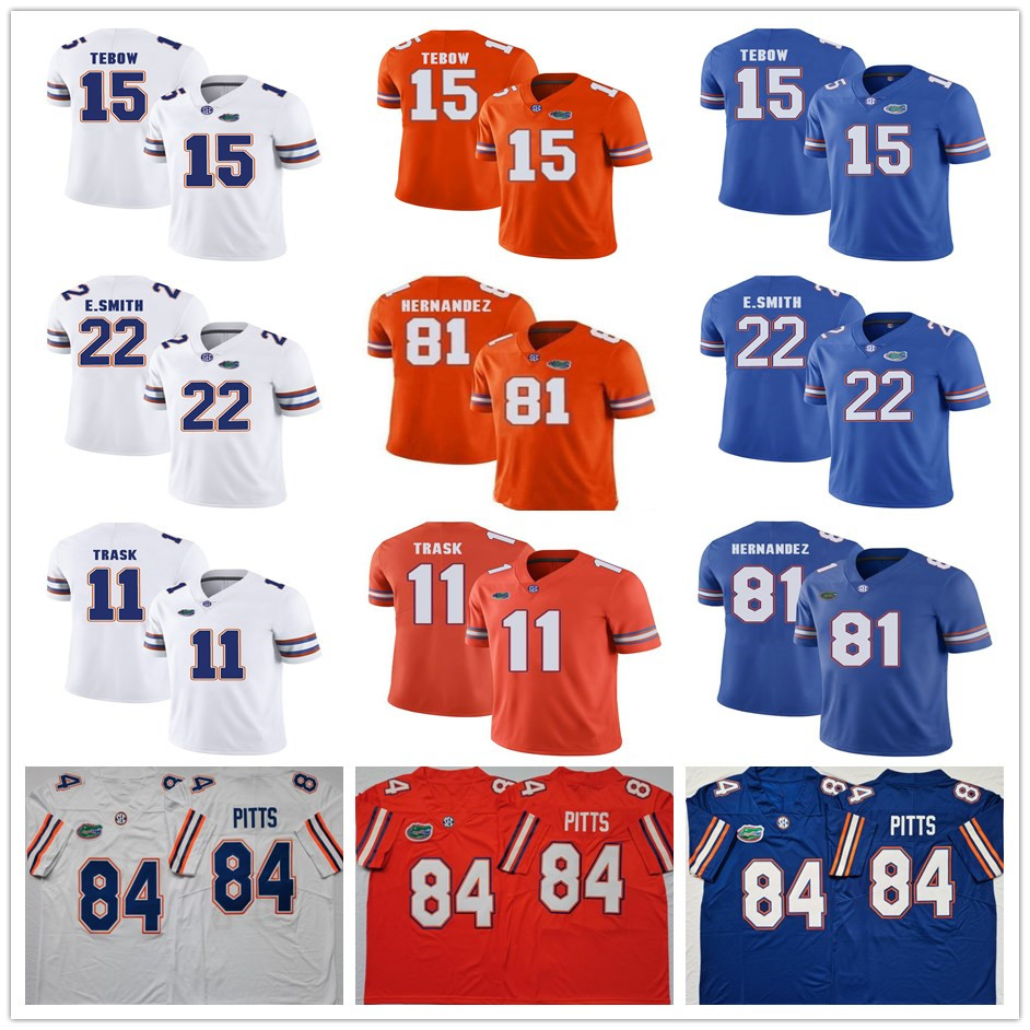 Ncaa Kyle Pitts Florida Gators Jersey Trask Aaron Hernandez Emmitt Smith E.Smith Tim Tebow Blue Orange White College Football Jerseys, 84
Ncaa Kyle Pitts Florida Gators Jersey Trask Aaron Hernandez Emmitt Smith E.Smith Tim Tebow Blue Orange White College Football Jerseys, 84