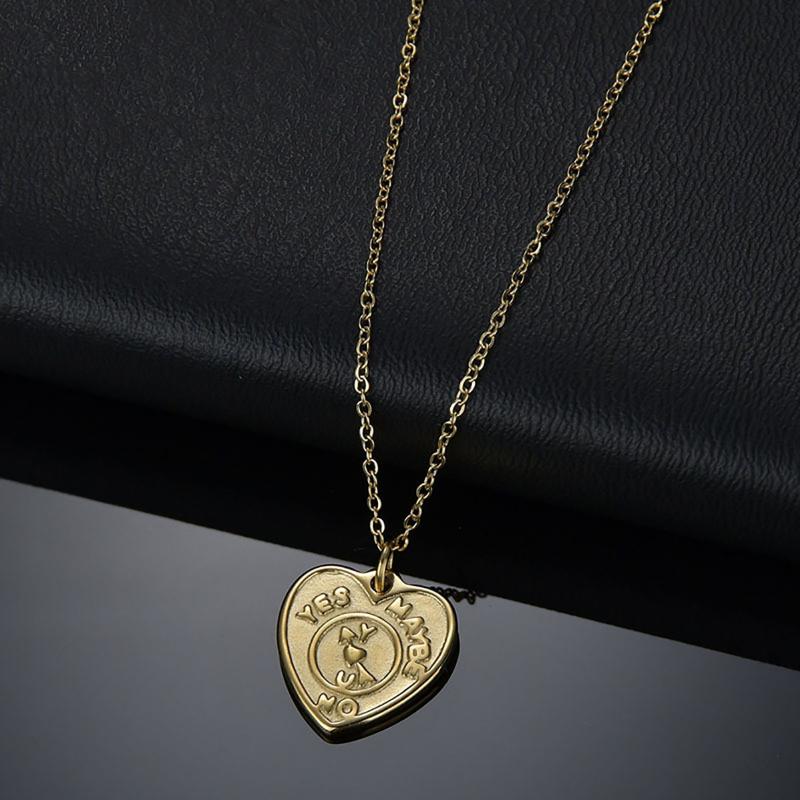 Chains Retro Cold Wind Stainless Steel Trend Letter YES Or NO Oil Pressure Love Heart-shaped Necklace2021, Silver
Chains Retro Cold Wind Stainless Steel Trend Letter YES Or NO Oil Pressure Love Heart-shaped Necklace2021, Silver