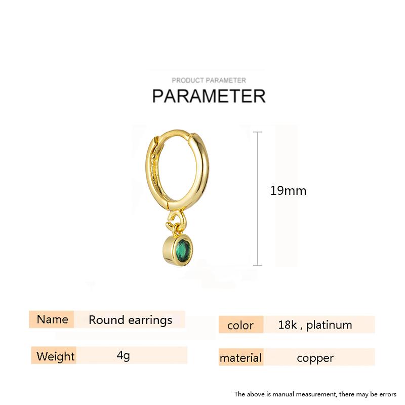 Hoop & Huggie Fashion Sparking Green Crystal Small Earrings For Women Korean Style Dainty Minimalist Jewelry 2021