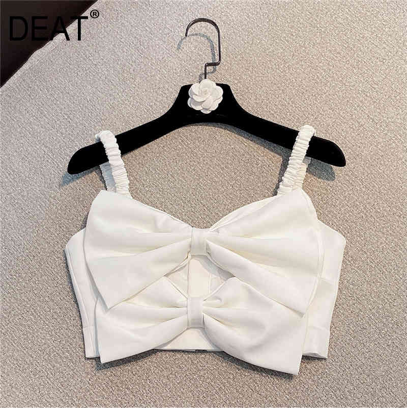 Women Black Sling Big Bow Slim Backless Zipper Camis Arrivals Sexy Fashion Spring Summer 11D435 210525, White