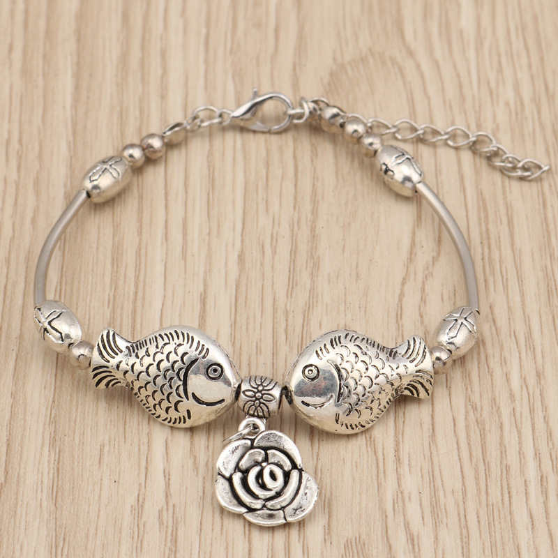 women's double fish Flowers Tibetan silver Turquoise Link Chain Bracelets GSTQB016 fashion gift national style women men's DIY bracelet
women's double fish Flowers Tibetan silver Turquoise Link Chain Bracelets GSTQB016 fashion gift national style women men's DIY bracelet