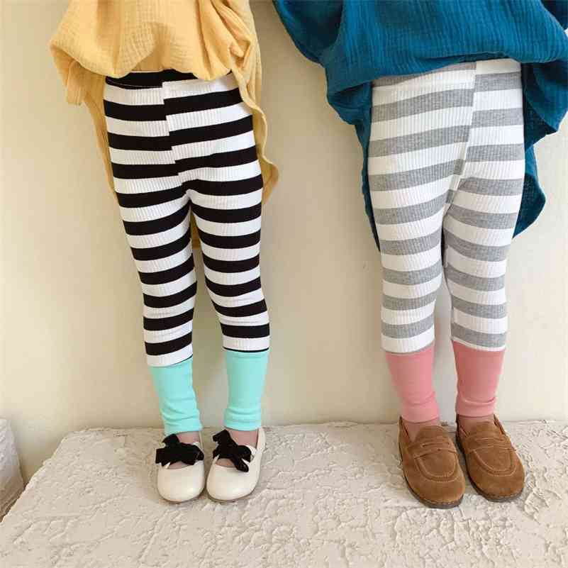 Spring Autumn girls casual striped spliced leggings elastic all-match base skinny pants 210708, Black
Spring Autumn girls casual striped spliced leggings elastic all-match base skinny pants 210708, Black