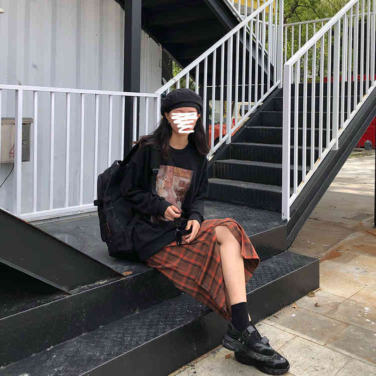 2 colors autumn winter korean style Women Sweatshirts large print loose Sweatshirt Womens pullovers (F3784) 210423