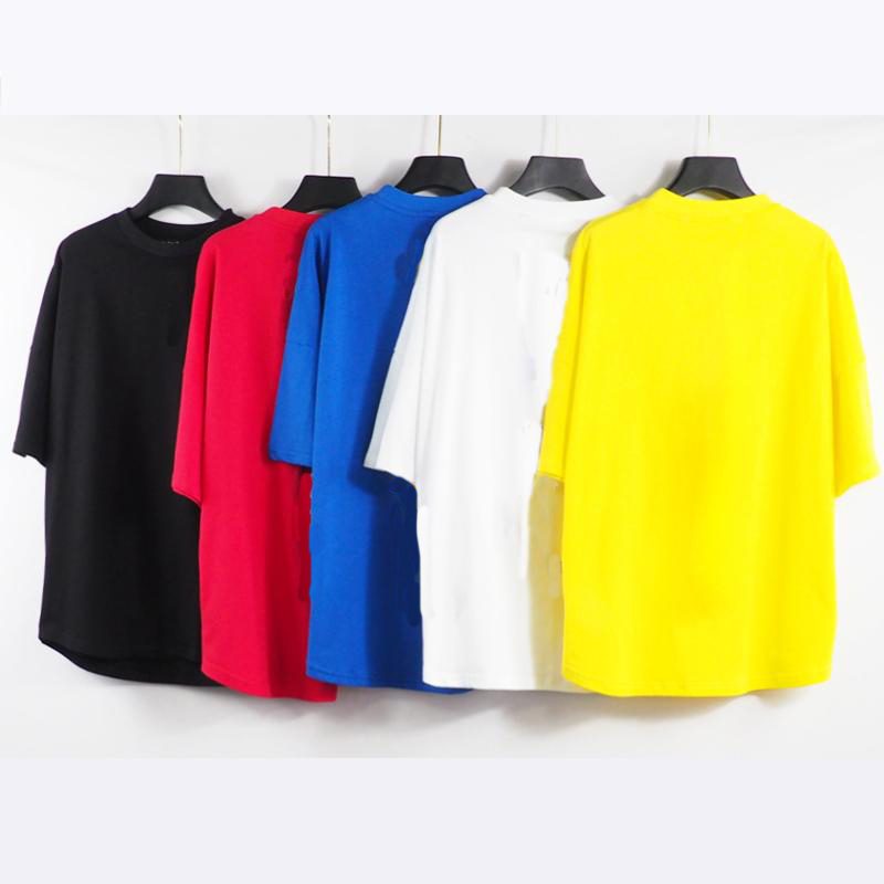 

Mens designer t shirts PA vertical striped letter printing bat sleeve drop shoulder tee for men and women couples fashion loose short sleeves, White