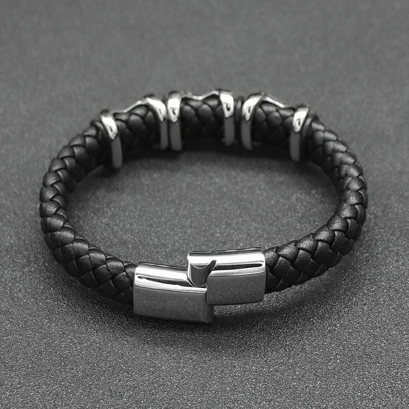 Europe And America Atmosphere PUNK The Letter "X. " Black Woven Leather Bracelet Gold Custom Laser-engraved Nam Bangle
Europe And America Atmosphere PUNK The Letter "X. " Black Woven Leather Bracelet Gold Custom Laser-engraved Nam Bangle