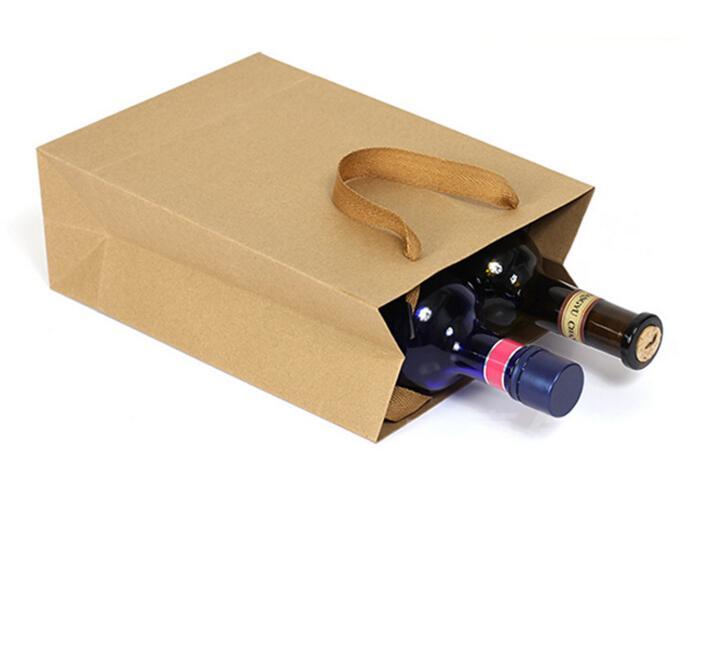 2021 10 sizes stock and customized paper gift bag brown kraft paper bag with handles wholesale