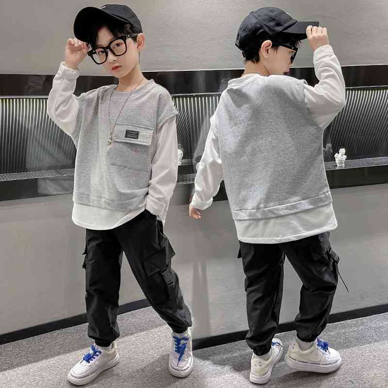Boys' work suit 2021 new boys' middle older children's spring and autumn long sleeved sweater two-piece set sports foreign style
Boys' work suit 2021 new boys' middle older children's spring and autumn long sleeved sweater two-piece set sports foreign style