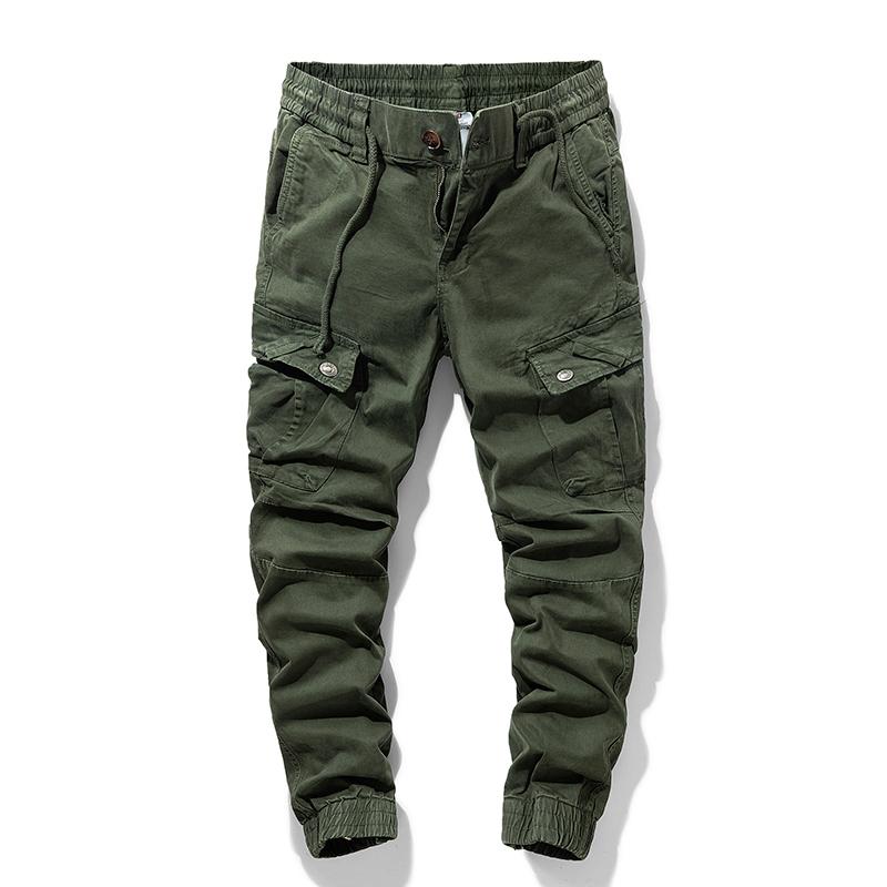 Spring Men's Cotton Cargo Pants Clothing Autumn Casual Fashion Elastic Waist Quality Pantalones Tipo Men