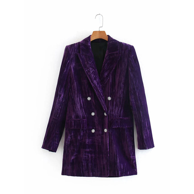 Banquet Formal Women's Double-Breasted V-Neck Velvet Dress Casual Suit Jacket 210521, Purple
Banquet Formal Women's Double-Breasted V-Neck Velvet Dress Casual Suit Jacket 210521, Purple