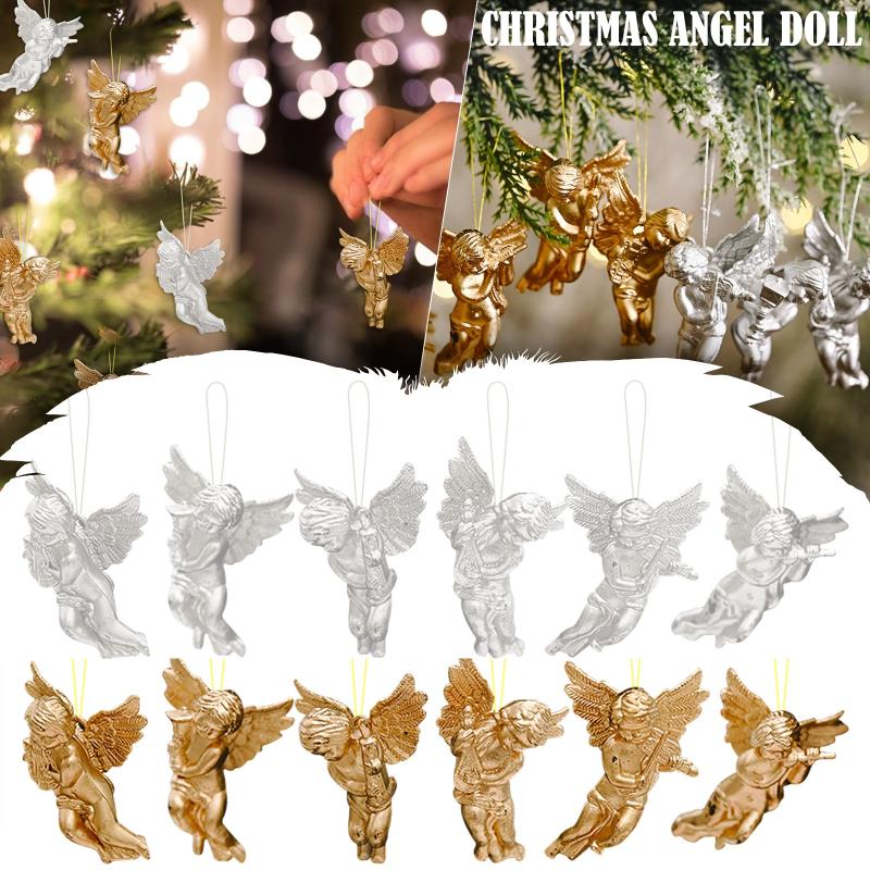 Christmas Decorations 6pcs Gold Silver Angel Pendant 2021 Party Decoration Tree Decor Hanging Ornaments Year Gifts For Kids
Christmas Decorations 6pcs Gold Silver Angel Pendant 2021 Party Decoration Tree Decor Hanging Ornaments Year Gifts For Kids