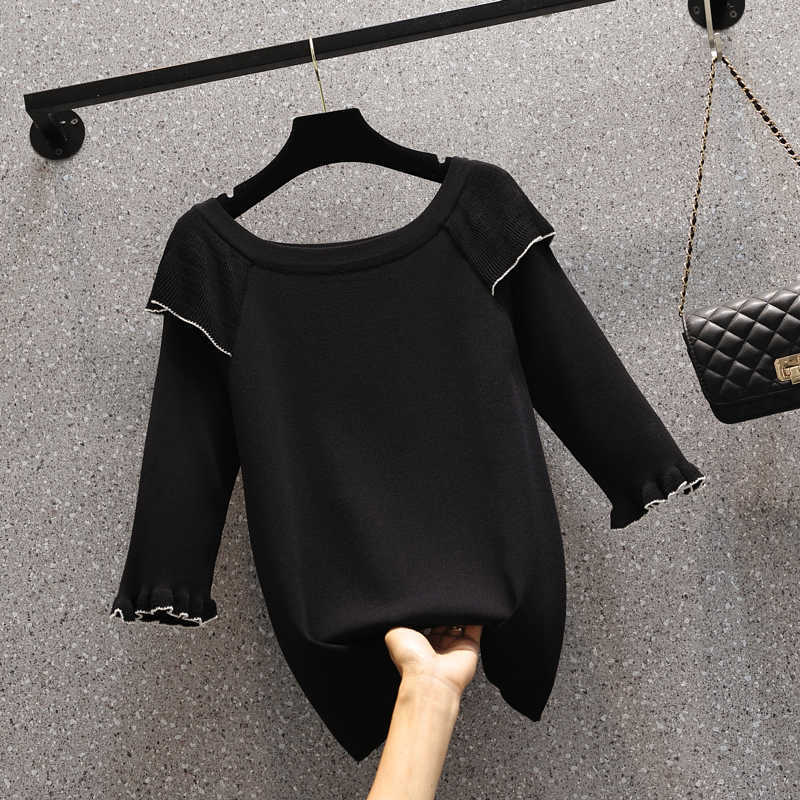 Korea Summer Pullover Knitted Short Sleeve Knitted Sweater Women Slim Basic Solid Casual Base Female Knitting shirts Tops 210604, Black
Korea Summer Pullover Knitted Short Sleeve Knitted Sweater Women Slim Basic Solid Casual Base Female Knitting shirts Tops 210604, Black