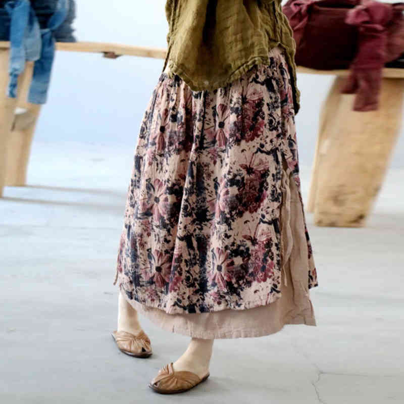 Johnature Autumn Women Print Cotton Linen Skirt Leisure Elastic Waist All-match Loose Comfortable Plus Size Skirt 210521, As picture
Johnature Autumn Women Print Cotton Linen Skirt Leisure Elastic Waist All-match Loose Comfortable Plus Size Skirt 210521, As picture