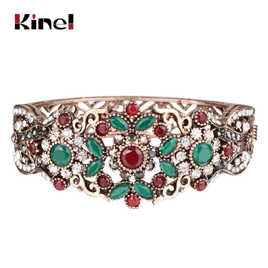 Kinel Turkish Vintage Bangle Gold Color Rhinestone Hollow Flower Bracelet Retro Ladies Dress Wedding Party Accessories Gift Q0719
Kinel Turkish Vintage Bangle Gold Color Rhinestone Hollow Flower Bracelet Retro Ladies Dress Wedding Party Accessories Gift Q0719