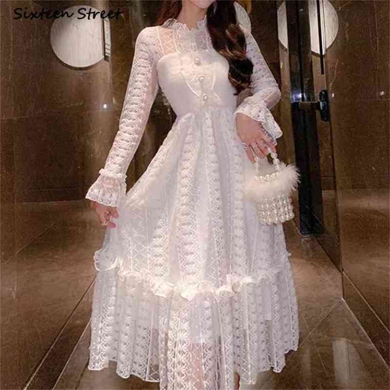 White Lace Dress Woman Elastic Bust Elegant Maxi Vestido Clothing Flare Sleeve Vintage Bridesmaid Party Dresses Female 210603, Clear
White Lace Dress Woman Elastic Bust Elegant Maxi Vestido Clothing Flare Sleeve Vintage Bridesmaid Party Dresses Female 210603, Clear
