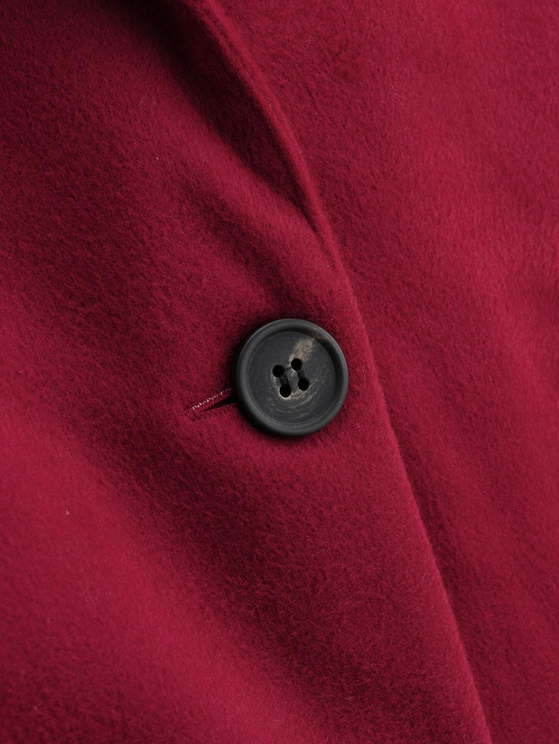 Winter Wine red Woolen Blends Coat one Button Notched Collar Long Sleeve Knee Length OL Trench Outerwear 210429