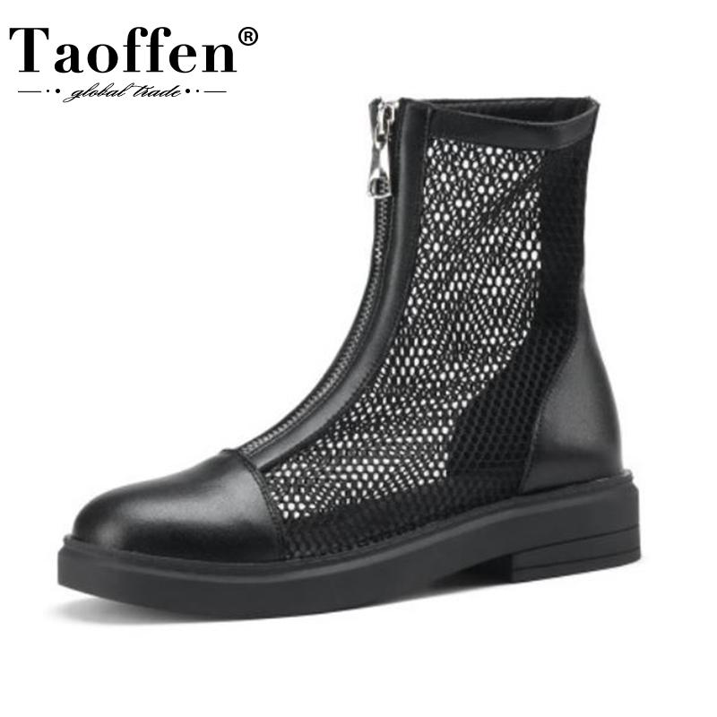 Boots TAOFFEN Women Fashion Real Leather Cool Summer Round Toe Zipper Hollow Out Shoes Outdoor Female Footwear Size 32-43, Black
Boots TAOFFEN Women Fashion Real Leather Cool Summer Round Toe Zipper Hollow Out Shoes Outdoor Female Footwear Size 32-43, Black