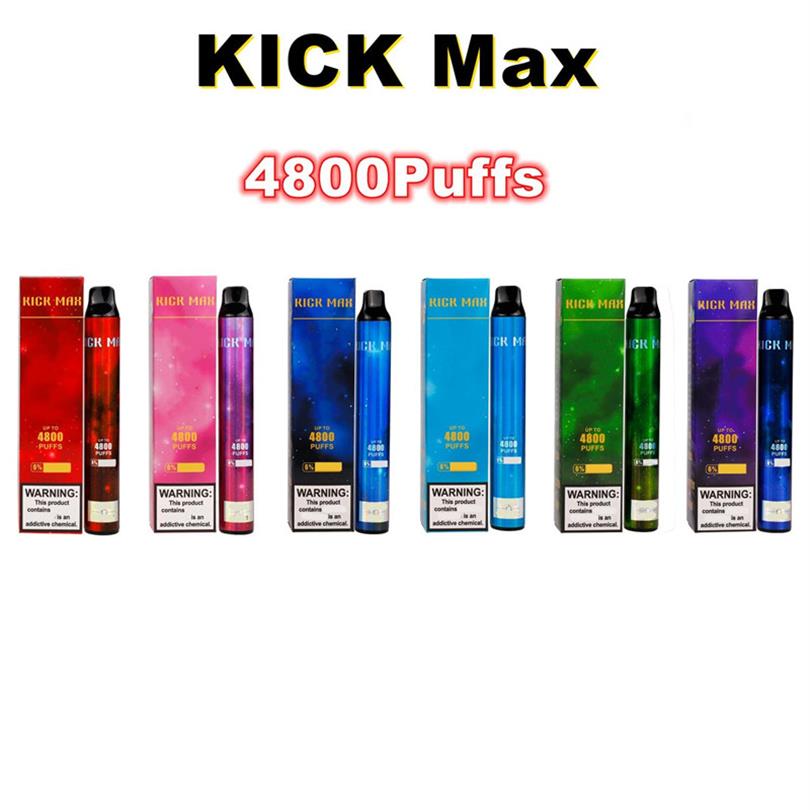 Authentic Kick Max Disposable E Cigarette 950mAh Bottom Switch 4800 Puffs 8ml Prefilled Vape Pen Stick Vapor Bara31
Authentic Kick Max Disposable E Cigarette 950mAh Bottom Switch 4800 Puffs 8ml Prefilled Vape Pen Stick Vapor Bara31