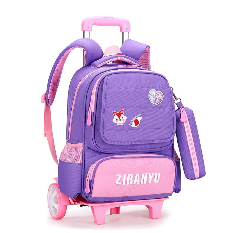 Removable Children School Bags With 3 Wheels Stairs Kids Girls Trolley Schoolbag Luggage Book Wheeled Backpack, Purple
Removable Children School Bags With 3 Wheels Stairs Kids Girls Trolley Schoolbag Luggage Book Wheeled Backpack, Purple