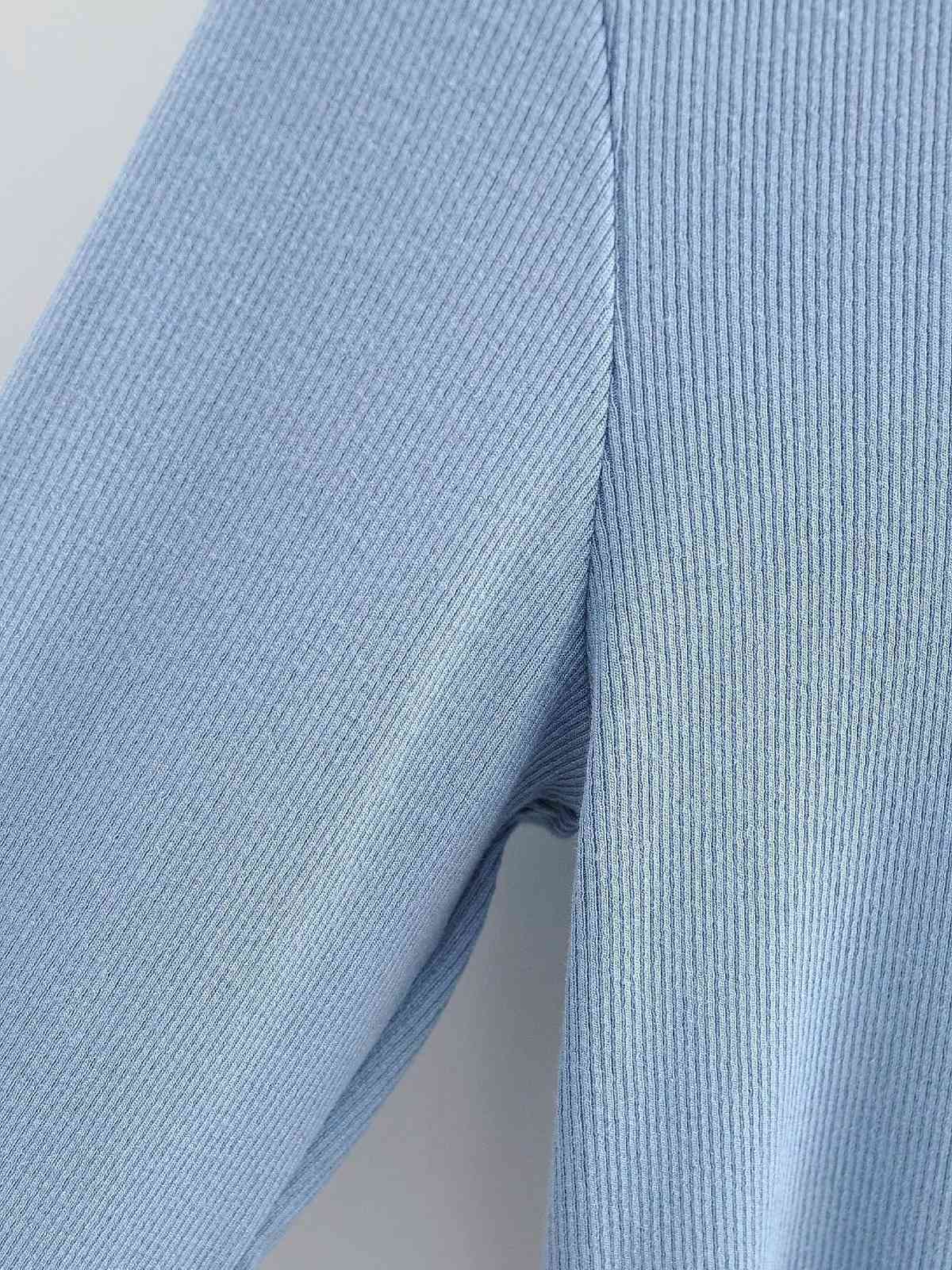 Spring ex-long Sleeve Open Button Round Collar Rib T-shirt Chic Woman Slim Fit t Basic Tee Casual Tops 4 colors 210429